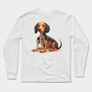 Skeleton Dachshund Dog Long Sleeve T-Shirt